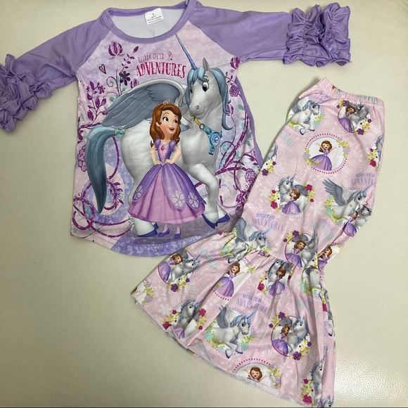 Princess Sophia Cute Unicorn 🦄 Ruffle pants set - Picture 5 of 7
